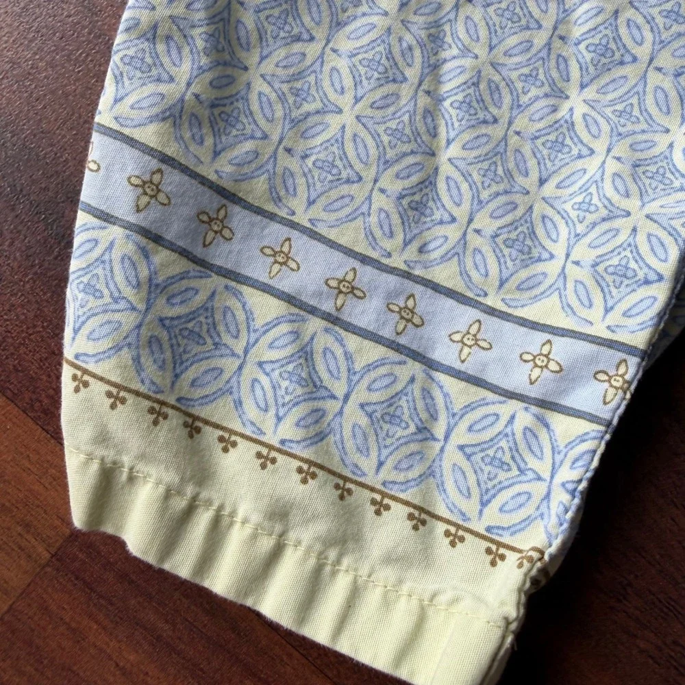 Vintage 1999 Gymboree Baby Pants Blue‎ Yellow Geometric Print 6-12 Months Cotton